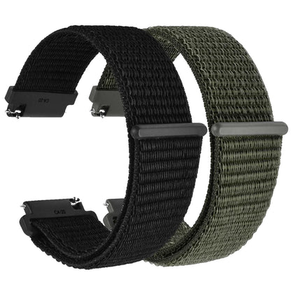 WOCCI 2PCS Nylon Watch Strap for smart watch 18mm 20mm 22mm bracelet belt for men women with hook and loop fastener watchband