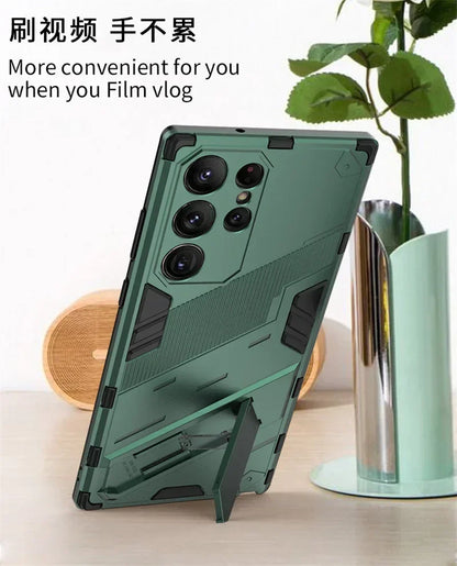 Armor Shockproof Phone Case For Samsung Galaxy S26 S25 S24 S23 S22 Ultra Plus Edge  S26 Pro With Holder Lens Protect Cover