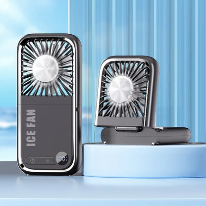 Summer Portable Ultra-thin Neck Small Fan F30 USB Charging Semiconductor Refrigeration Infinity Handheld Icing Fan