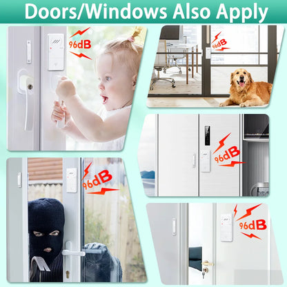 Magnetic Security Sensor Refrigerator Door Alarm Windows Open Alarms 60 Seconds Delay Loud 96 DB for Home, Store, Office