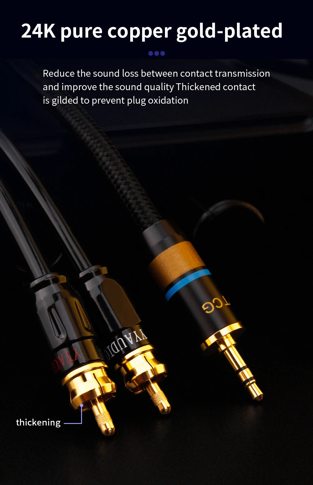 YYTCG RCA Cable HiFi Stereo 3.5mm to 2RCA Audio Cable AUX RCA Jack 3.5 Y Splitter for Amplifiers Audio Home Theater Cable RCA