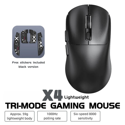 59g Ultra-Light Wireless Gaming Mouse Tri-mode 8000 DPI 1000Hz Rechargeable Ergonomic Mouse for PC Mac Laptop