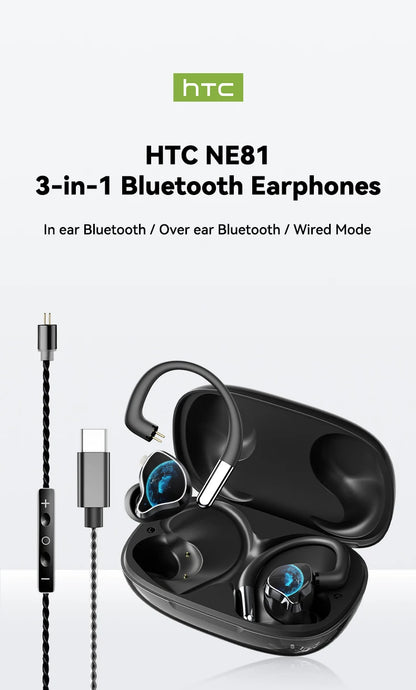 HTC NE81 TWS Wireless Earbuds Bluetooth ANC Wired Voice Control for Singing Live Streaming Touch Control Stereo Sports Earphone