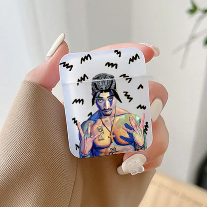 Rapper 2Pac Tupac Shakur Earphone Case for Airpods 3 3rd 4 4th Wireless Headphone Cover Air Pods Pro 3 2 1 Shockproof Fundas
