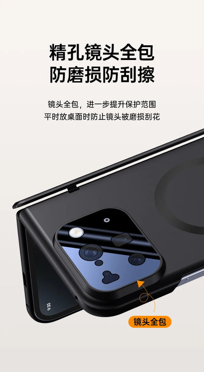 For Google Pixel 10 Pro Fold Case Magsafe Matte Spring Hinge Lens Screen Protector Full Protection All-inclusive Cover