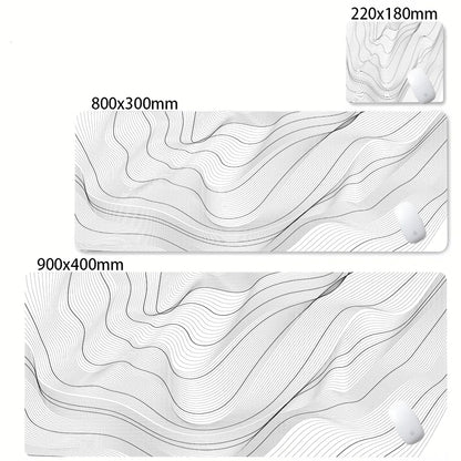 XXL Desk Mat Black And White Strata Liquid Mousepad Large Abstract Mouse Pad Gaming Deskmat With Lockedge Office Non-slip Carpet