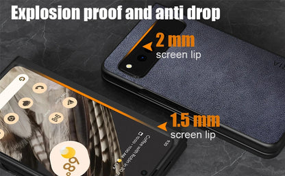 PU Leather Case for Google Pixel Fold 5G Simply Business Style Hard PC with PU 2in1 Material