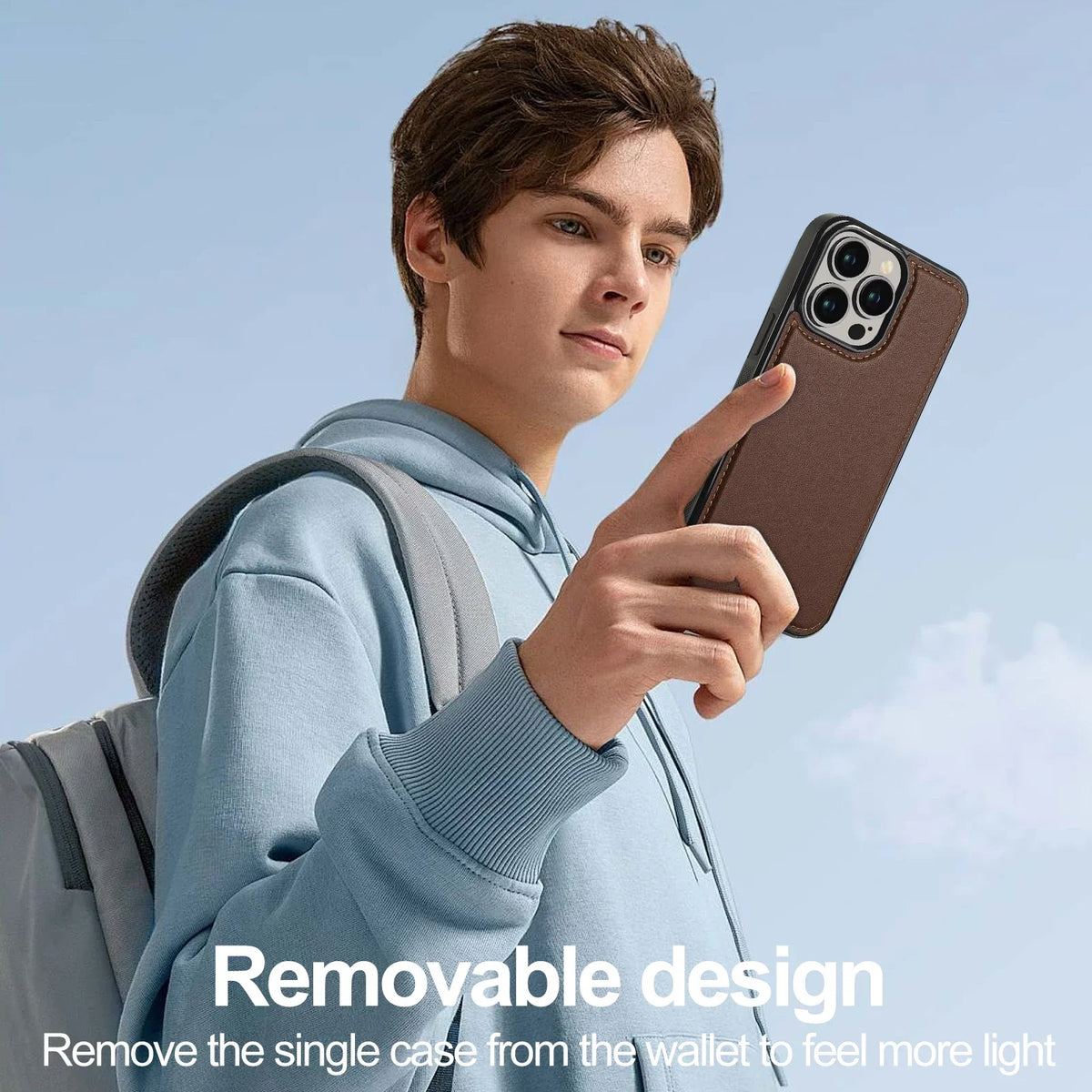 2 in 1 Removable Flip Leather Case For iPhone 18 17 16 Pro Max Air 15 14 13 12 11 Pro X Max XR 7 8 Plus SE Magnetic Wallet Cover