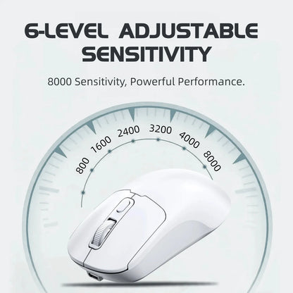 Wireless Mouse Bluetooth 5.4 2.4G Type-C Tri-Mode Rechargeable Gaming Mouse 8000 DPI 1000Hz Lightweight 58g RGB Mouse for PC Laptop Phone Tablet