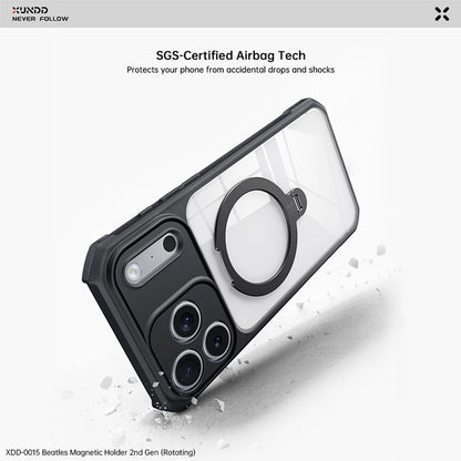 XUNDD Case For iPhone 18 Pro Max 18 Pro MagSafe Magnetic Stand Shockproof Clear Airbag PC TPU Cover Camera Lens Protection Shell