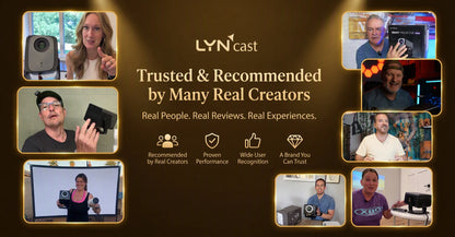 Lyncast 8K Support HD 1080P Auto Focus 2000ANSI Projector 5W Speaker Android 14 WiFi6 BT5.4 Outdoor Home Theater Projectors X7
