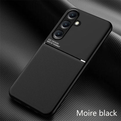 Car Magnetic Holder Leather Plate Phone Case for Samsung Galaxy S25 S22 S23 S24 Ultra Plus Edge S21 S20 FE 5G Soft Back Cover