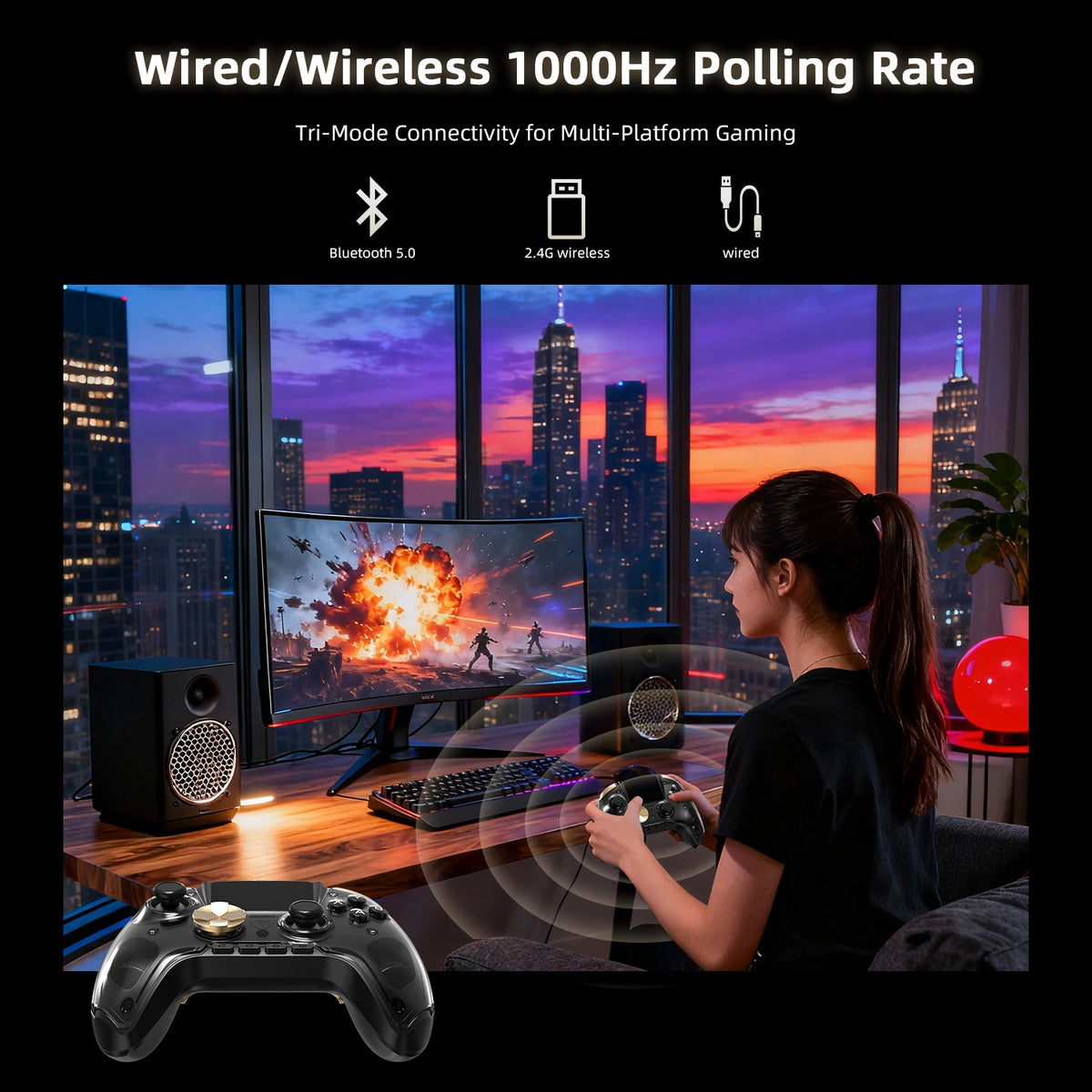 Anbernic RG G01 / RG P01 Retro Games Controller Hall Effect Triggers XBOX Gamepad for PC Android IOS Steam Linux Supports Bluetooth 5.3/Wired/2.4G Wireless