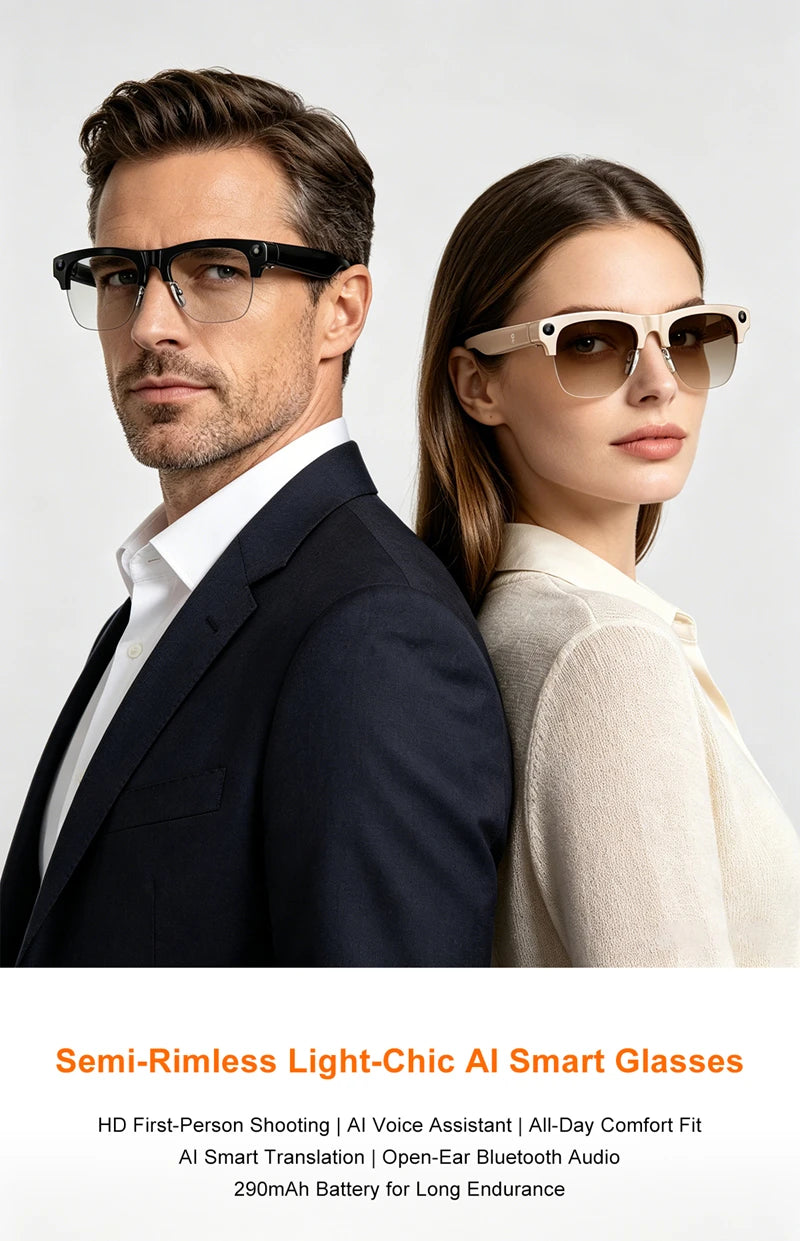 OnePlus Smart Glasses 800W Pixel 4KHDCamera Remote Control Touch Voice Translation Bluetooth Call Video Recording Music Sunglass