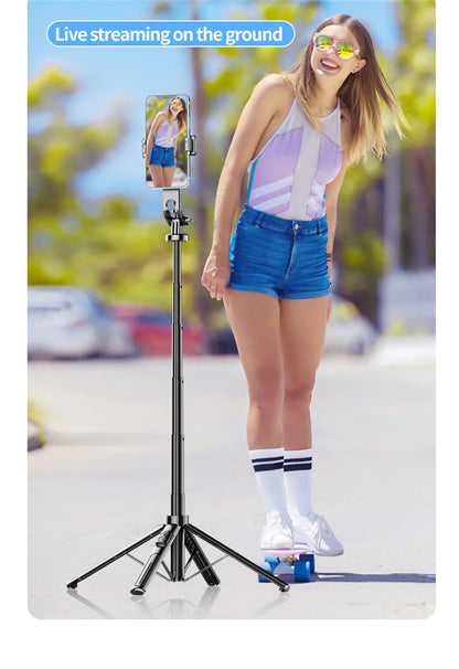 FANGTUOSI New Selfie Stick Universal Bluetooth Four-legged Tripod 1.3 Meter Mobile Phone Stand Anti-shake Live Broadcast
