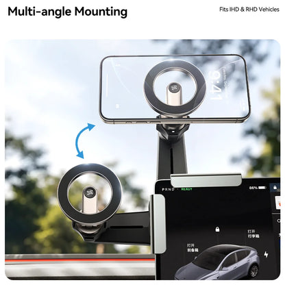 YZ Magnetic Car Phone Holder for Tesla Model YL Y 3  Car Display Screen Side 360 Degree Rotation Car Mount for all iPhone 17 18