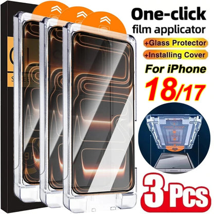 3-1PCS 8K HD Tempered Glass For iPhone 18 Pro Max 18pro Screen Protector Easy Install Dust-Free Box for iPhone 17 Pro Max Air