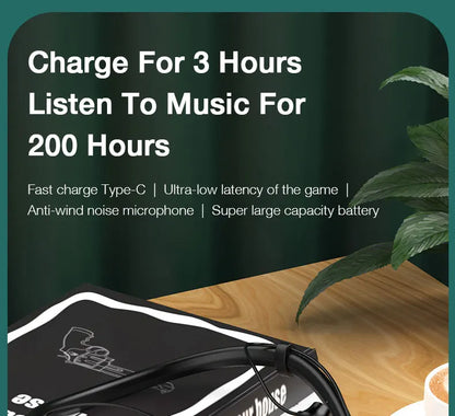 EARDECO 200 Hour Playback Bluetooth Headphone Bass Wireless Headphones Neckband Earphone with Mic Sport Music Headset Stereo