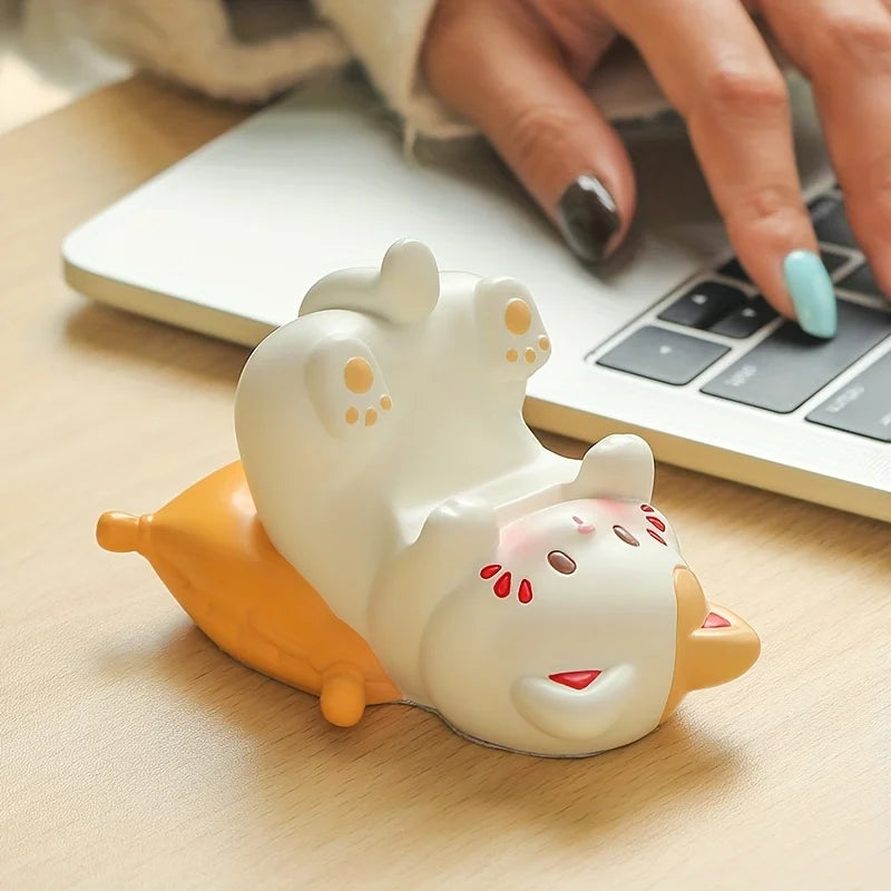 Cute Cartoon Cat Desktop Ornaments Phone Stand Creative Desk Decor for Office Home Kawaii Cat Glasses Storage Holder