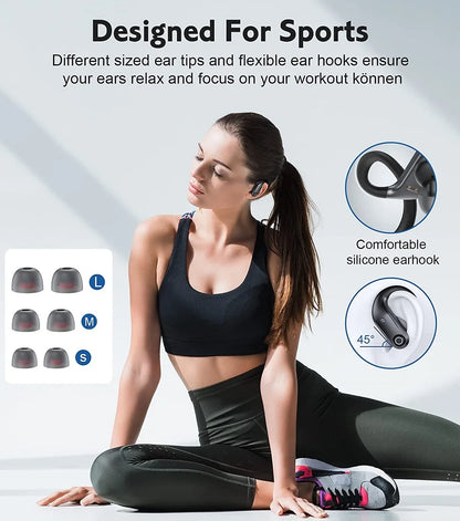 Wireless Headphones TWS Bluetooth 5.0 Earphones Sport Stereo Earbuds Headset For Phone with 4-Mics Clear Call Power Bank 1200mAh