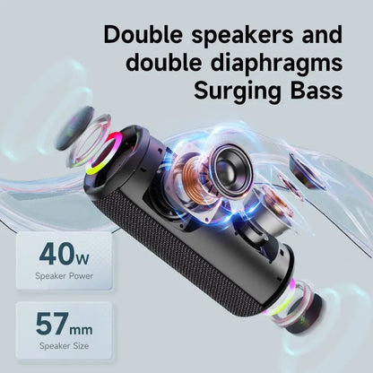 ZEALOT-S49PRO Portable Bluetooth Speaker 20W IPX6 Waterproof Powerful Sound Box Bass Boost Dual Pairing True Wireless Speaker