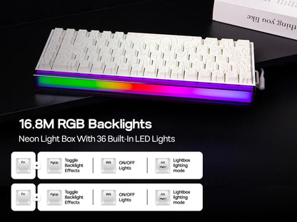 AULA Hero68 HE 65% ANSI US Layout Hot-Swap Wired Magnetic Gaming Keyboard 8kHZ Rapid Hall Effect Switch RGB Backlight Light Box