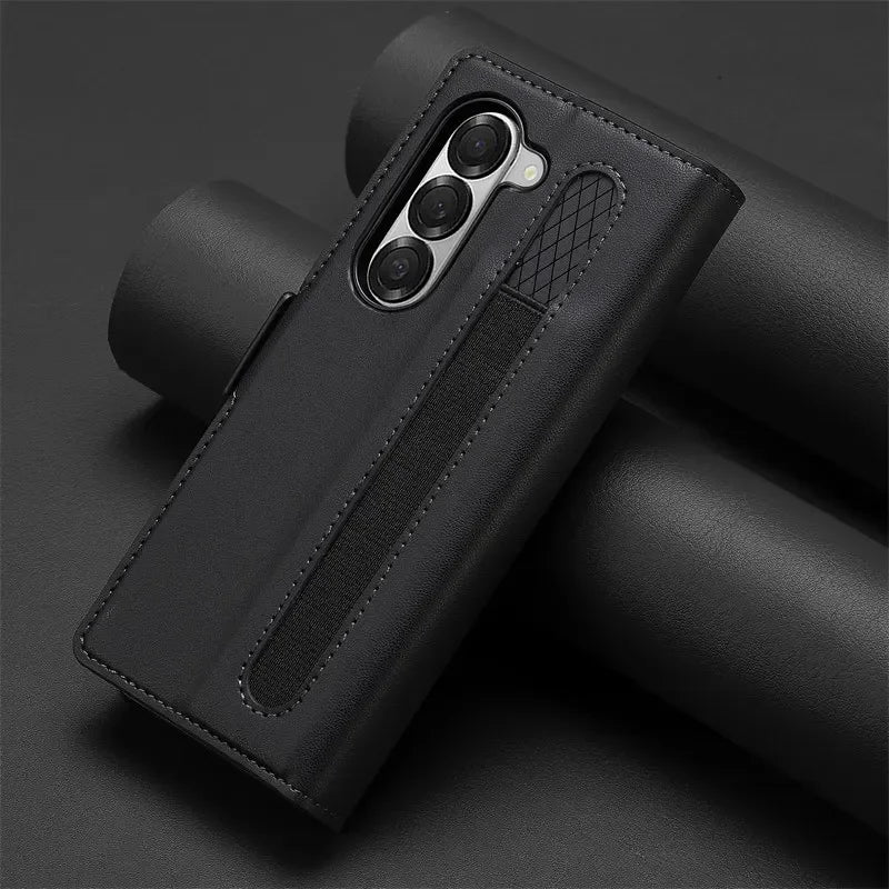 Magnetic Flip Leather Phone Case for Samsung Galaxy Z Fold 8 Ultra7 6 5 4 3 5G Fold6 Fold5 Fold8 Wallet Card Cover Etui Coque
