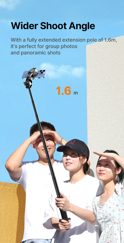 Ulanzi SK-05 Metal Smartphone Tripod Bluetooth Selfie Stick Desktop Tripod Travel Vlog Live Streaming for iPhone Android