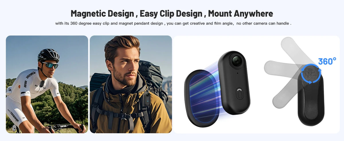 4K HD Motorcycle Mini Recorder Finger WIFI Action Camera Lightweight POV Motorcycle Road Sport Cam Bicycle Vlog Pet Body Camera