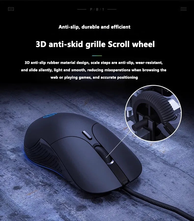 INPHIC B2 USB Wired Mouse Silent Office Gaming Mouse for PC and Laptops