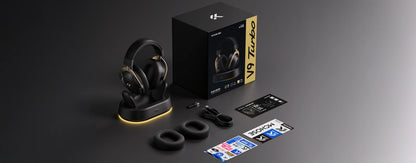 MCHOSE V9 Turbo+ E-sports Magnetic Wireless Gaming Headset 7.1 Surround Sound 90° Swivel Ear Cups Low Latency Magnetic Charging