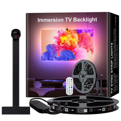 Ambilight For Immersion Tv Backlight Sync To Screen 3.8M 5M 5V Usb Rgbic Strip Led With Camera Synchronized Tv Light Kit