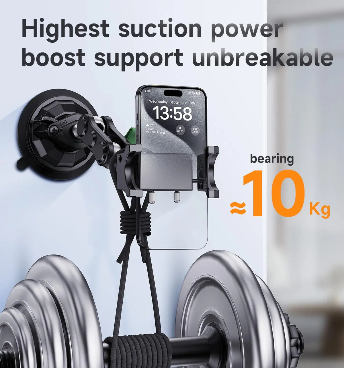 Universal Metal Car Phone Mount, 360° Rotation for Windshield/Dashboard, Suction Cup Holder for IPhone Samsung All Smartphones