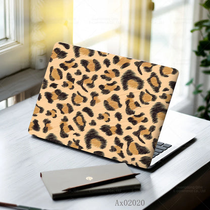 2 pcs Aesthetic Light Leopard Laptop Stickers Set Self-Adhesive Removable Laptop Covers for MacBook Notebook Protective Skins