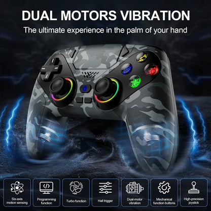 Controller For Playstation5 PS5/PS5 Pro/Slim/PC,RGB Wireless Gamepad Hall Effect Trigger Marco/Turbo Anti-Drift Game Joystick