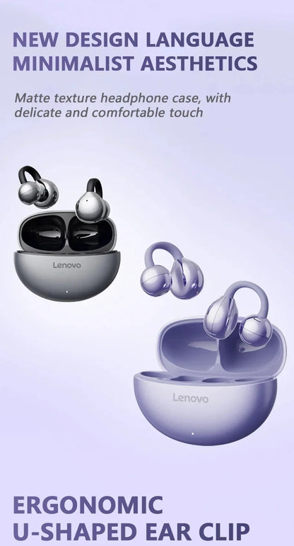 Lenovo TA410 Bluetooth Earbuds Wireless Headphones Ear Clip TWS Earphones Noise Cancelling Sports Gaming Headset for Android iOS
