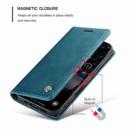 Leather Case For iPhone 17 16 15 14 13 12 11 18 Pro Max Air 16E X XR XS Max SE 2020 6 6s 7 8 Plus Luxury Magnetic Phone Cover