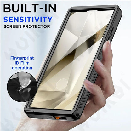 Shellbox Waterproof Case For Samsung S26 S25 S24 Ultra A57 A37 A56 A36 A17 A16 5G Metal Aluminum Swimming Phone Luxury Cover