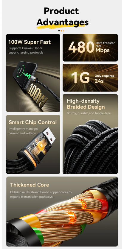 Essager 2 in 1 USB Cable 7A Charger Cable for iPhone 15 16 USB A To Type C to Lighting Cable for Macbook Samsung Xiaomi Huawei