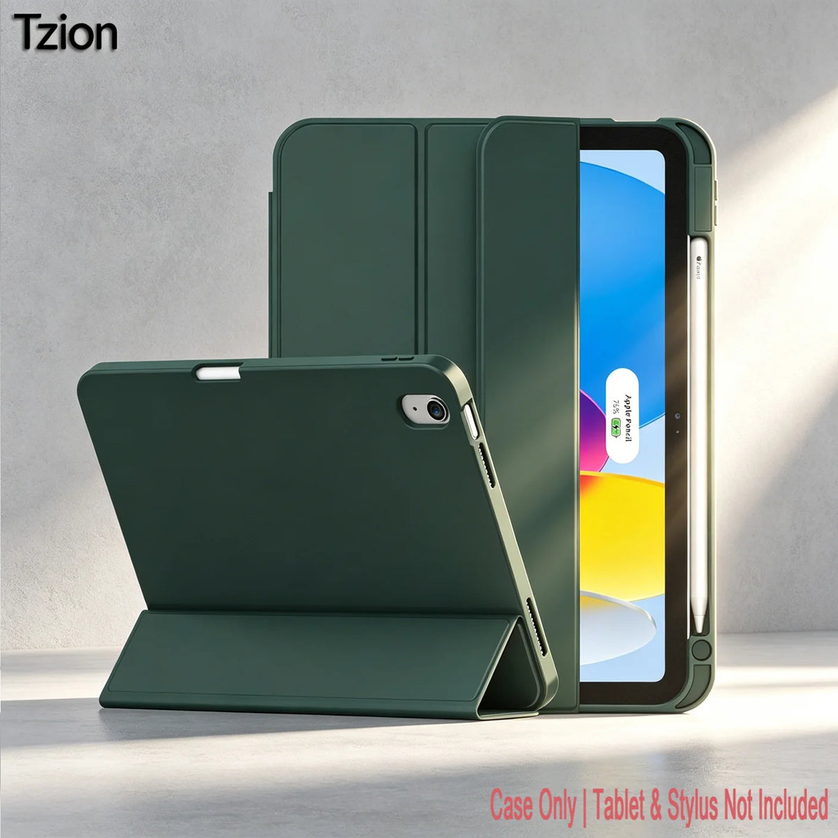 Case for iPad 10th Gen 2022 /(A16)11th Gen 2025,Auto Sleep/wake,Slim Tri-fold Stand TPU Back Protective Cover with Pencil Holder