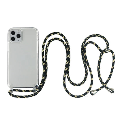 Crossbody Necklace Cord Lanyard Transparent Phone Case For iPhone 16 15 13 Pro Max 12 11 7 8 Plus X XR XS Strap Hang Rope Cover