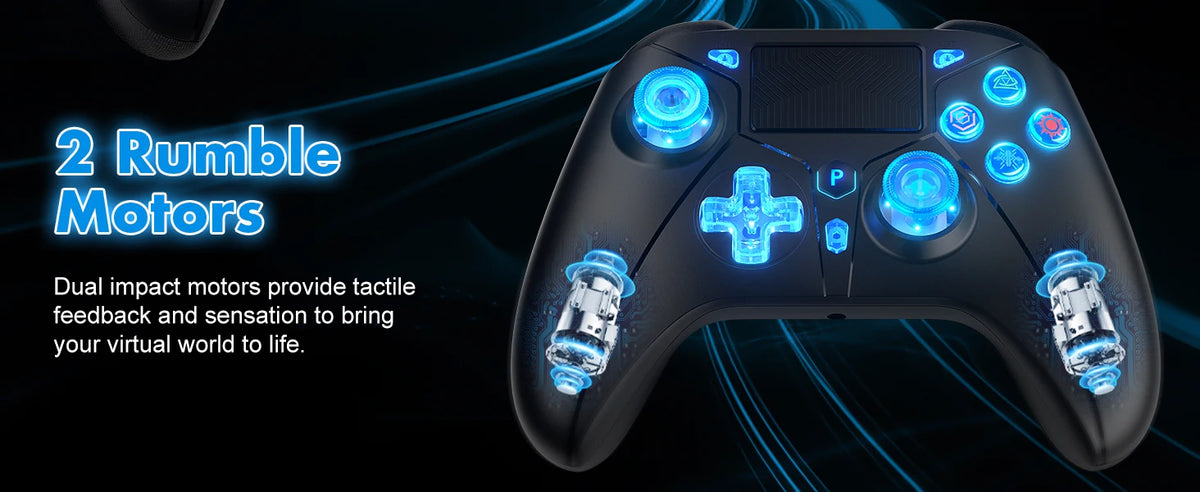 Game Controller For PlayStation 4/PS4 Pro/Slim/PS3/PC/IOS/Switch Wireless Gamepad,W/Turbo Dual Vibration 6-Axis Gyro 3.5mm Jack