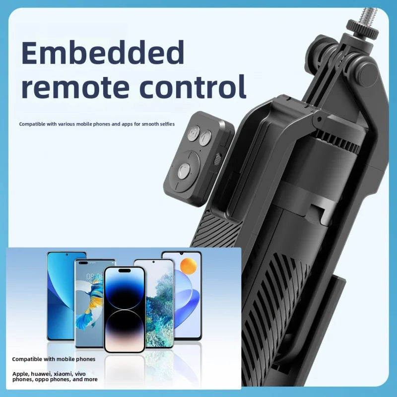 A14 Bluetooth Selfie Stick 1.8M Aluminum Alloy Tripod Stand with One-Key Pop-Up for Phone Live Streaming and Photography