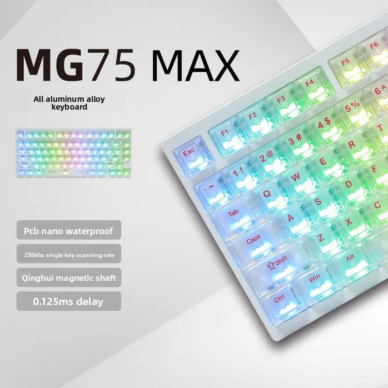 IROK MG75 PRO Mechanical Keyboard MG75 MAX Magnetic Switch 0.001RT Quick Release Gasket Structure 8K Low Latency Gaming Keyboard
