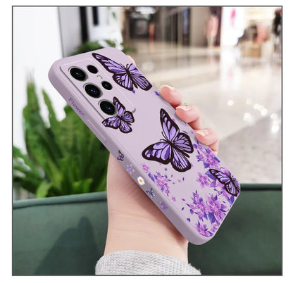 Dreamy Butterfly Phone Case For Samsung Galaxy S25 S24 S23 S22 S21 S20 Ultra FE S10 S10E Plus Note 20 Ultra Silicone Cover