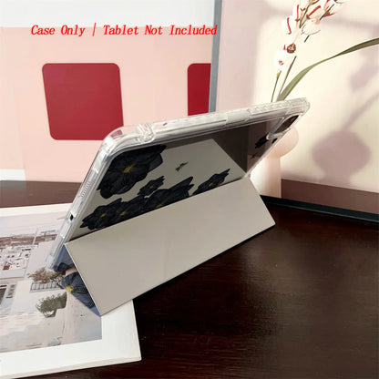 Y-Shape Foldable Stand Fresh Printed iPad Case, Auto Sleep/Wake, Fashion Minimalist Style, Fits Various Apple Models . 8 Styles