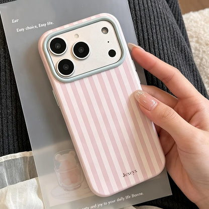Luxury Korean Fashion Stripes Candy Color Soft Phone Case for iPhone 17 Pro 16 15 14 13 12 Pro Max 16E Shockproof Silicone Cover