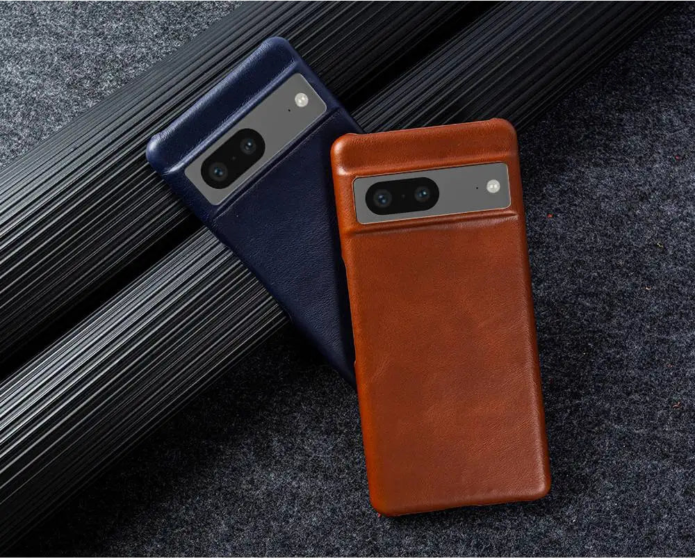 For Google Pixel 7 Case Luxury Oil Wax Genuine Leather Cover Pixel 6A 8Pro 7Pro 5A Capa Protective Etui Back Coque Carcasa Shell