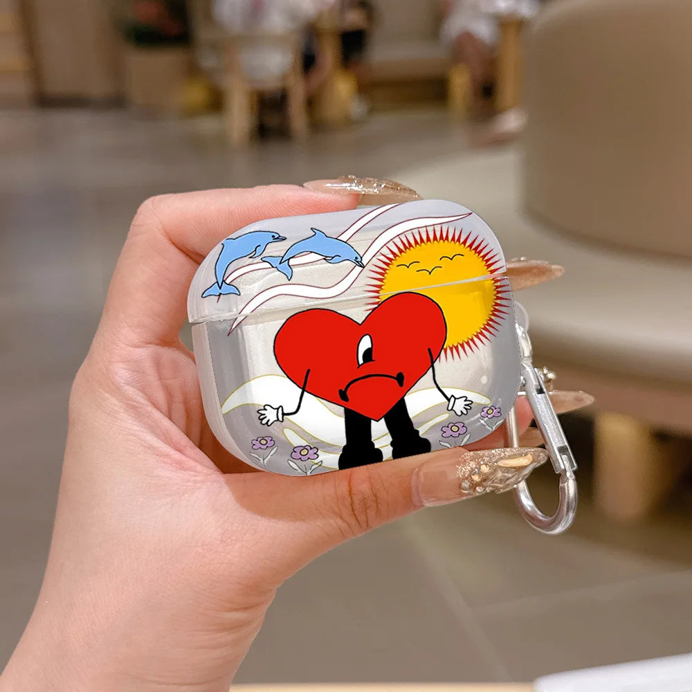 Singer B-Bad B-Bunny Translucent Silicone Case for Airpods 4 3 Pro 2 1 Wireless earphone Headphone Pro2 Protective Covers