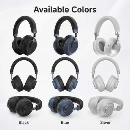 ANC Headphones Bluetooth Earphones Over Ear Wireless Headphones Noise Cancelling Foldable Stereo Headset with Mic HiFi Sounds